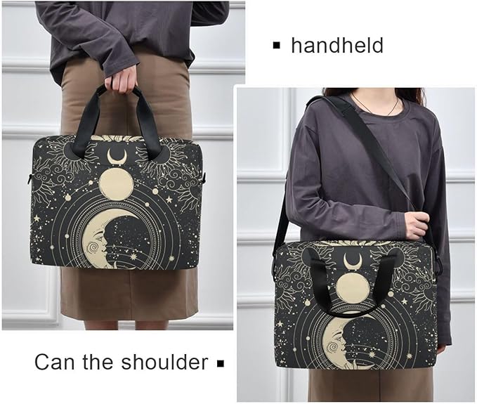 Goth Astrology Tarot Laptop Case 15.6 inch Computer Bag Waterproof Laptop Briefcase Laptop Bag for Women & Men