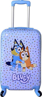 Fast Forward Kids Licensed Hard-Side 21” Spinner Luggage Lightweight Carry-On Suitcase (Bluey)