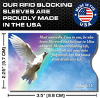 RFID Blocking Credit Card Sleeve Protectors – USA Made Slim Wallet Inserts for Credit Cards, Debit Cards & ID Protection (16, Faith - 16 Pack)