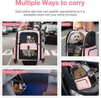 Large Cat Backpack Carrier Expandable Foldable Pet Carrier Backpack for Small Dogs Puppy Medium Cats Fit Up to 18 Lbs for Travel, Hiking,Pink