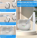 [Secure Lock] for Bose Ultra Open Earbuds Case(2024), TUDIOW Clear TPU Shockproof Protective Cover for Bose Open Ear Wireless Earbuds Accessories with Cleaning Kit& Keychain (Clear Blue)
