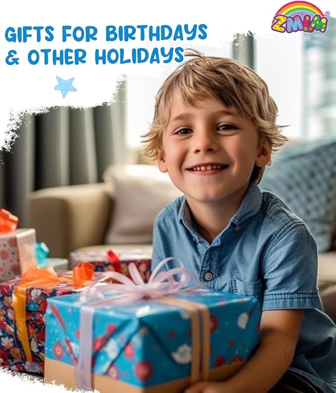 ZMLM Scratch Paper Art-Crafts Gift: 2 Pack Rainbow Notebooks Supplies Toys Easter Basket Stuffers for 3 4 5 6 7 8 9 10 Years Old Girls and Boys Kids Valentine's Day Birthday Party Games (Blue)