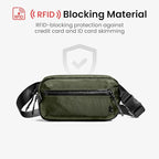 tomtoc 1.5L X-Pac Sling Bag with RFID Blocking, Crossbody Bag Minimalist Chest Shoulder Pack for Men/Women, Water-resistant Lightweight Casual Funny Pack for Travel, Daily Commute