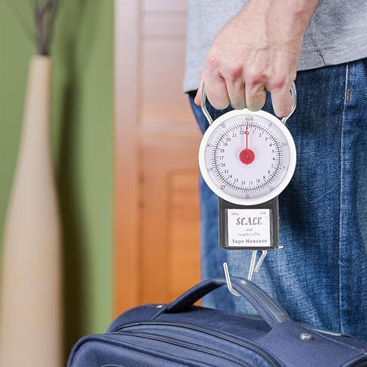 TOYANDONA Portable Manual Hanging Scale with Non-Slip Big Handle Lightweight Travel Luggage Weight Scale with Accurate Sensor for Bags and Suitcases Compact 7.48In Size