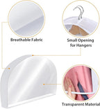 Shoulder Covers for Hanging Clothes (Set of 10) Breathable Garment Dust Covers Clothes Protectors Covers for Closet with 2" Gusset for Suit, Coats, Jackets, Dress