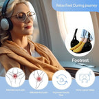 Airplane Travel Foot Hammock, Adjustable Footrest for Long Flight Trip, Travel Essentials to Relax Feet, Black