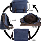Evergoo Vintage Messenger Bag Unisex Shoulder Bags Canvas Satchel Cross Body Work Satchel Briefcase for 15.6 Inch Laptop