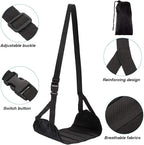 Office Footrest with Adjustable Height, Portable Airplane Travel Foot Rest Hammock, Under Desk Foot Hammock for Flight Bus Train Office Home