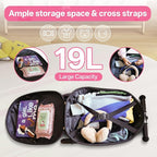 2-in-1 Kids Scooter Suitcase, 19in Large Capacity Ride-On Luggage with LED Light Wheels, Lightweight Carry-On for Fun and Travel, Durable and Cute Patterns Design for Children