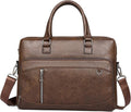 Brown PU Leather Laptop Bag for Men Stylish Mens Messenger Bag Durable Work Bag Practical Shoulder Bag Spacious Computer Briefcase