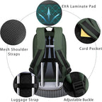 hk Backpack for Men Business Slim Backpack with USB Charger Computer Lightweight Anti-theft Travel (Green, 15.6 Inch)