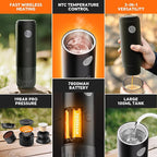 Portable Espresso Machine Mini 12V Rechargeable 3-in-1 Multi-Function Electric Coffee Machine One Key Extraction Compatible with NS & DG Capsules and Ground Coffee for Office Home (BLACK-NEW)
