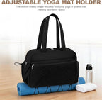 SYTRAH Gym Bag for Women, Lightweight Workout Duffle Bag with Shoe & Wet Separation for Gym, Yoga, Travel & Overnight, Stylish Sports Bag with Adjustable Shoulder Strap Black