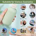 DEMORA 6.6oz Travel Bottles for Toiletries, Larger Plastic Travel Squeeze Bottles Leak Proof Refillable Toiletry Containers with Flip Caps and Labels for Shampoo Conditioner Lotion (Green, 4 Pcs)