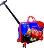 Fast Forward Ride-On 18" Suitcase For Kids/Tow-Along Toddler Carry-On Luggage With Wheels (Cars II)
