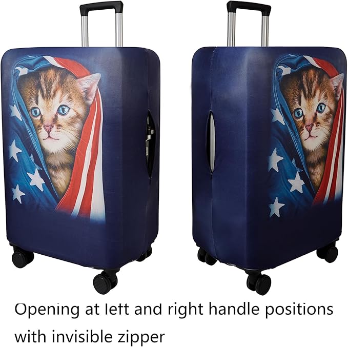 WUJIAONIAO Travel Luggage Cover Baggage Suitcase Cover Protector Skins 18-32 Inch (Cat A, XL (for 29-32 inch luggage))