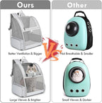 Cat Backpack Carrier, Large Pet Carrier Backpack with Kitten Wand Feather Toy for Medium Small Dog Cat Puppy Kitty Bunny up to 15lbs, Ventilated Mesh Kitten Bookbag for Travel Walking Outdoor (Grey)