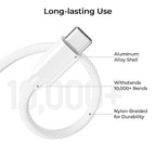 Basesailor for iPhone 17 16 Pro Max Charger Cord,USB to USB C Cable,Type C Charging Power Cord for Apple 17e 15 iPad 10 Air 4 5,Samsung Galaxy S26 S25 S24 S23,White,2Pack 3.3FT(1M)