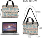 Boho Laptop Bag 15.6 inch, Large-Capacity Laptop Case with Strap, Bohemian Ethnic Elephant