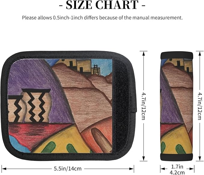 2 Pack Desert Southwest Folk Art Luggage Handle Wraps Suitcase Tags Identifiers for Travel Accessories