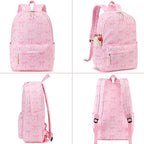 LOIDOU Backpack for Girls School Backpacks Bookbags for Elementary Middle School Women Laptop Backpacks (Bow Tie Pink, L-17)