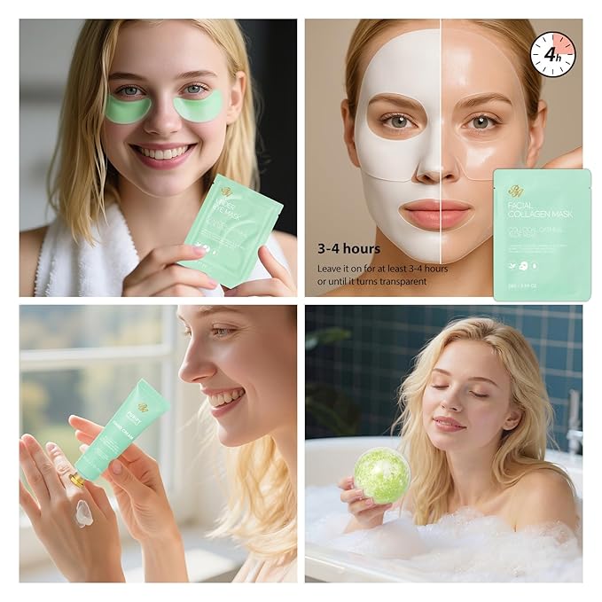 Mothers Day Gifts for Mom, 33 Pcs Tea Tree Skin Care Gift Set, Spa Gift Basket Set for Women, Necklace, Bath and Body Gift Set, Face Sheet Mask, Self Care Kit, Birthday Present, Christmas, Anniversary