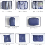 8 Set Packing Cubes for Suitcases Travel Luggage Packing Organizers,Travel Essentials Accessories Luggage Organizer with Shoe Bag Tioletry/Laundry Bag（Dark Blue）
