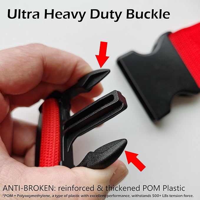 Ultra Long Heavy Duty Luggage Straps for Suitcases/Uprights/Duffels/Bags, 79" Adjustable Travel Packing Belts for Cargo Safety, Sturdy Baggage Strap Belts Multi-Pack