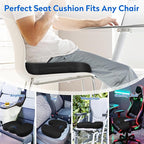 XXLSeat Cushion Office Car Seat Cushion, Memory Foam Cushion for Office Chair, Car Seat, Airplane, Bleacher Non-Slip Chair Pad, Butt Pillow for Desk, Wheelchair, Car (Black)