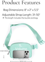 YOSHUYUKI Fanny Pack Crossbody Bag Trendy Waterproof Small Cross Body Purse for Women Men Fashion Waist Packs Mini Belt Pouch Chest Bum Hip Bag Lulu Dupes for Travel Vacation Running Matcha Cream
