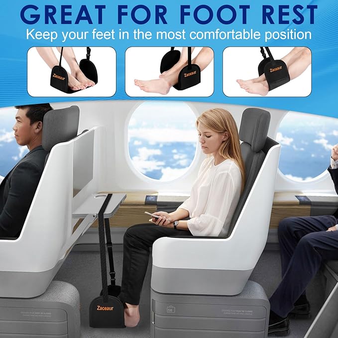 Airplane Foot Hammock - Anti Slip Foot Hammock for Plane Travel to Relax Your Feet, Airplane Foot Rest for Air Travel, Leg Hammock for Airplane Travel