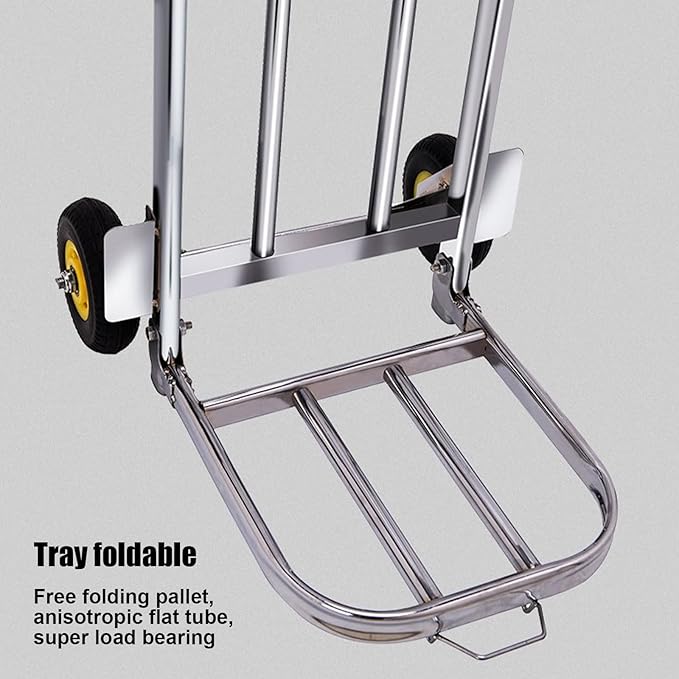 Heavy Duty Folding Hand Truck Luggage Cart & Sack Barrow Versatile Shopping Trolley & Household Porter for Easy Transportation (Size: 80 105x32x30cm)