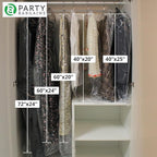 PARTY BARGAINS 40 x 25 Inch Disposable Clear Garment Bags, 100 Pack – Heavy-Duty Plastic Clothes Covers for Suits Dresses Coats, Closet & Travel