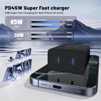 QZIIW Super Fast Samsung Charger Type C,45W Dual Port USB C Fast Charger Block [2-Pack] & Extra Long 60W 3/6/10/10FT USB C Cable - PD Quick Charging 3.0 For Samsung Galaxy S25 Ultra/S24+/S23 iPhone 16