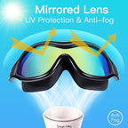 Swim Goggles No Leaking Anti-Fog Pool Goggles Swimming Goggles for Adult Men Women Youth, UV Protection 180° Clear Vision