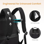 LOVEVOOK Mens Backpack with Giant Tumbler Holder Pocket,15.6 Inch Everyday Laptop Backpack Commuter Travel Work Computer Bag for Women,Waterproof Hiking College Teacher Back Pack Casual Daypack,Black