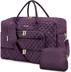 Travel Duffle Bag Weekender for Women - 38L Carry-On Overnight Personal Item Bag with Shoe Compartment & Wet Pocket Weekend Tote Bags with Toiletry Hospital Bags for Labor and Delivery