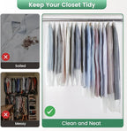 Carbrea Translucent Garment Bags for Hanging Clothes - Frosted Clothes Storage Bags for Suits, Dresses, Closet Storage - 6 Pack