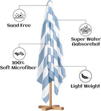 Touchat 4 Pack Beach Towels Stripe Microfiber Beach Towel Sand Free Quick Dry Swim Pool Towels for Adult, 30'' x 60'' Lightweight Travel Bath Towel, Camping | Ultra-Portable, Multi-Functional, Color