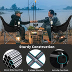 Bolosy 2 Pack Oversized Camping Chairs for Adults Heavy Duty Outdoor Folding Chairs Padded Portable Lawn Chairs XL Camp Chairs with Cup Holder Suproot 500 lbs