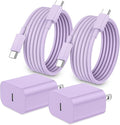 iPhone 17 16 15 Charger Fast Charging,2Pack 20W Apple iPad USB C Wall Chrager Block with 6FT USB C to C Cable for iPhone 17/Pro/Pro Max/17 Air/ 16/16 Pro/16 Pro Max/15/Plus/Pro/Pro Max (Purple)