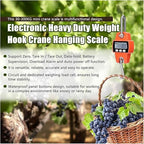 Portable Luggage Scale, Portable Digital Crane Scale 300kg Electronic Crane Scale DIY Weighing Tool Industrial Heavy Duty Weight Stainless Steel Hook Scale LCD Digital Hanging Scale