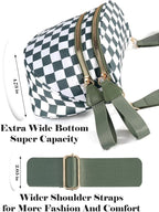 Black and White Checkered Crossbody Bag Bum Bag for Women,Spacious Checkered Purse Fanny Packs Belt Bag