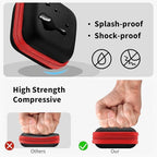 Square Earbud Case Portable EVA Carrying Case Storage Bag Tech Pouch Cell Phone Accessories Organizer with Carabiner for Earphone, Earbud, Earpieces, SD Memory Card, Camera Chips, Red