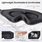 BeHoomi Sleep Mask, 2 Packs Premium Eye Mask for Sleeping, Total Blackout, Superior Soft Comfort, Upgraded 3D Ergonomic Designed Sleeping Mask for Home, Office, Travel, Meditation, Black & Purple