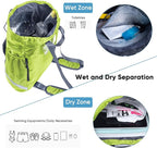 Swim Beach Sports Drawstring Backpack - Gym Bag with Shoes Compartment and Waterproof Pocket for Gym Accessories, Swim Essentials - Kids Mens Beach Workout Bag