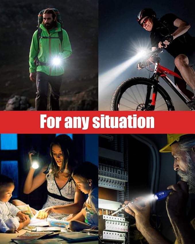Victoper LED Flashlight 2 Pack Blue, Bright High Lumens Tactical Flashlights High Lumens with 5 Modes, Waterproof Zoomable Flash Light for Outdoor, Gifts for Father's Day Camping Essentials Gear