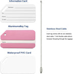 Aluminum Luggage Tags, Luggage Tag Holders for Travel Luggage Baggage Identifier by Ovener (5Pack Pink)