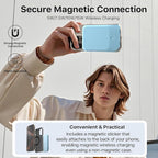 NOBIS Slim Magnetic Power Bank 5000mAh with Built-in Cable Wireless Portable Charger QC 3.0 22.5W PD Fast Charging USB C in/Out, for MagSafe Battery Pack for Phone 16 Android