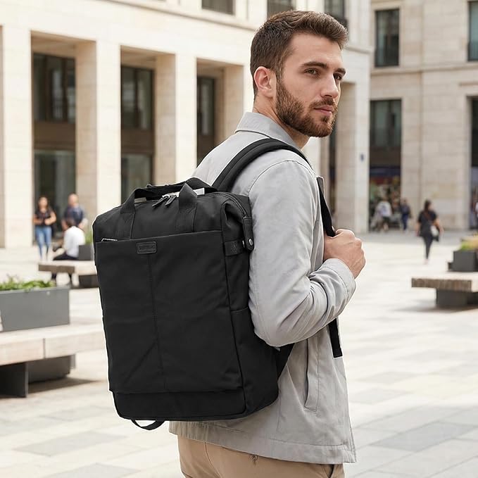 G4Free Protective 16" Laptop Backpack, Large Work Bag for Men Women, Slim Casual Backpacks for Travel, College, Business, Black